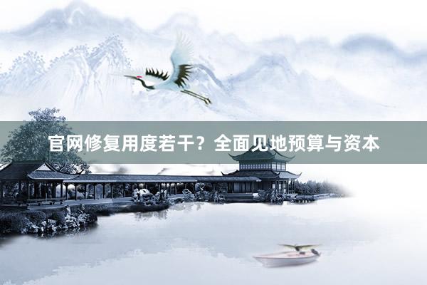 官网修复用度若干？全面见地预算与资本